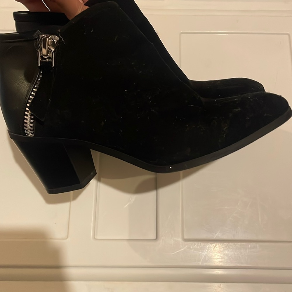Black Leather/Suede Ankle Boots